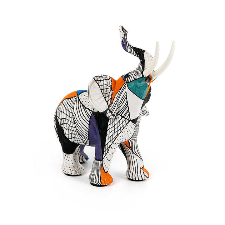 Creative elephant figurine with colorful design Stornfield