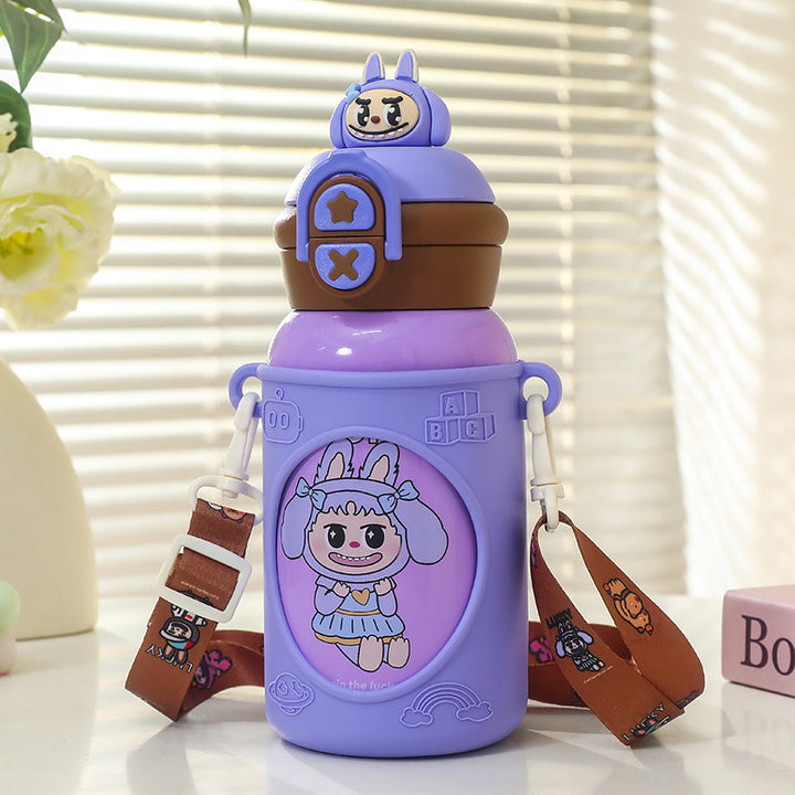 Women Insulated Drinking Bottle with Unique Animal Design and Practical Carry Strap Stornfield