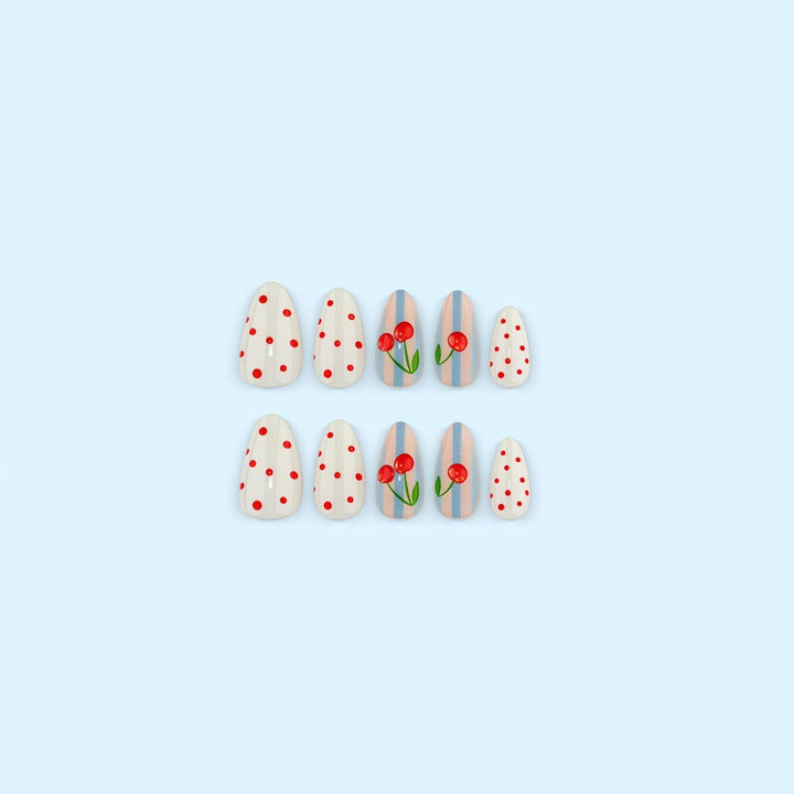 Artificial nails with fruity cherry design Stornfield