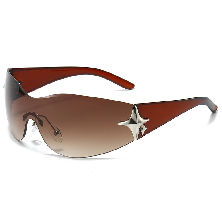 Futuristic Shield Sunglasses with Metallic Accents Stornfield