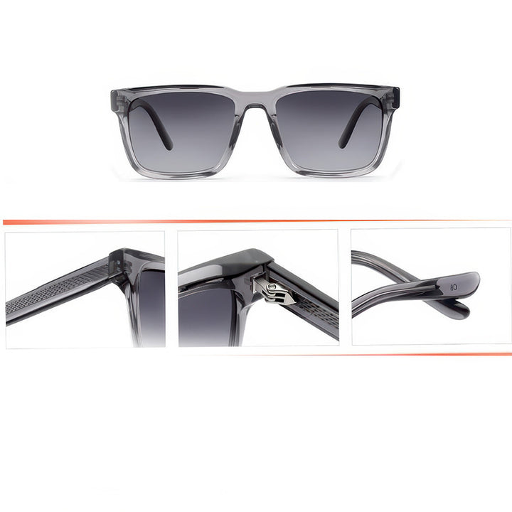 Women's fashionable sunglasses with clear plastic frame and multifunctional lenses Stornfield