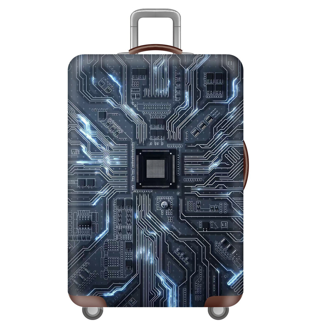 Unisex nan robust Hart shell trolley with lion portrait motif print, shock-resistant ABS polycarbonate shell, multi-wheeled chassis and TSA security lock Stornfield