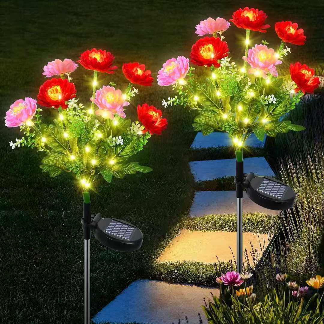 Solar-Powered Lifelike Bloom Garden Stake With Multi-Head LED Cluster And Waterproof Dusk-To-Dawn Sensor Stornfield