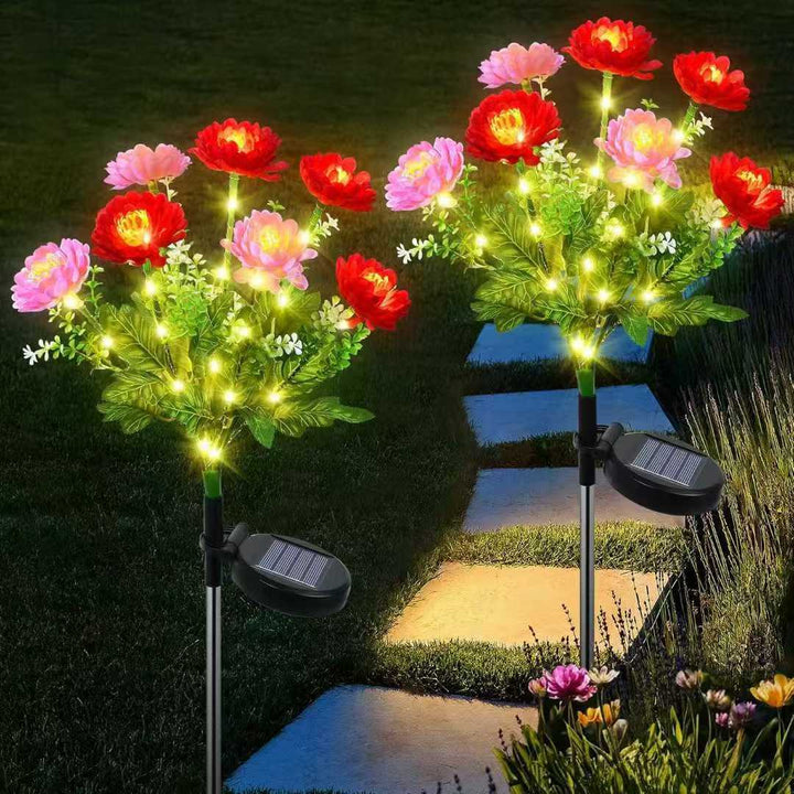 Solar-Powered Lifelike Bloom Garden Stake With Multi-Head LED Cluster And Waterproof Dusk-To-Dawn Sensor Stornfield