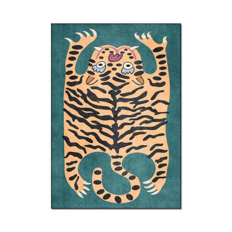 Playful Tiger Themed Area Rug