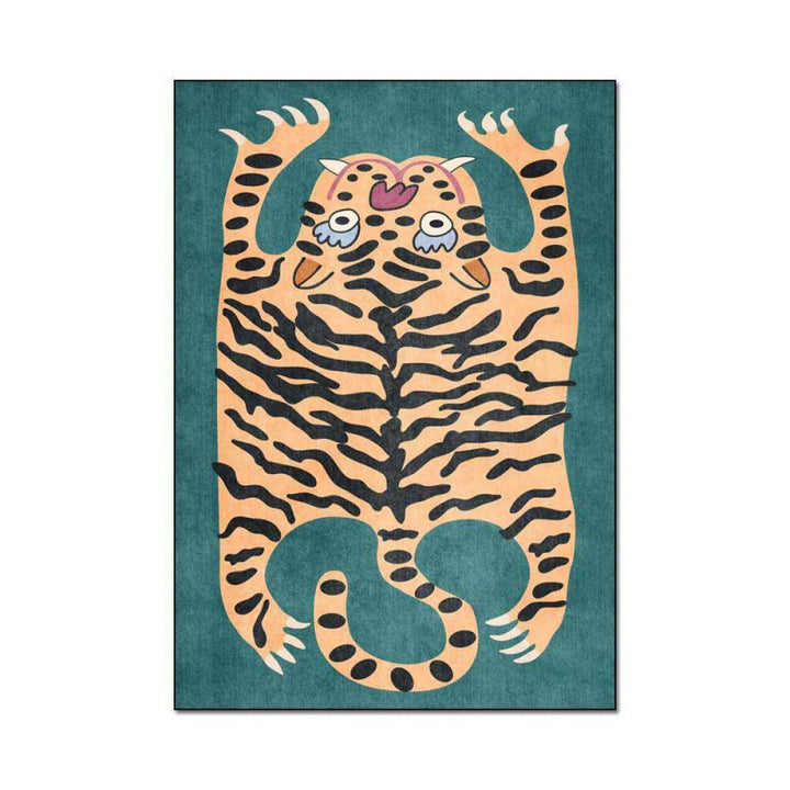 Playful Tiger Themed Area Rug