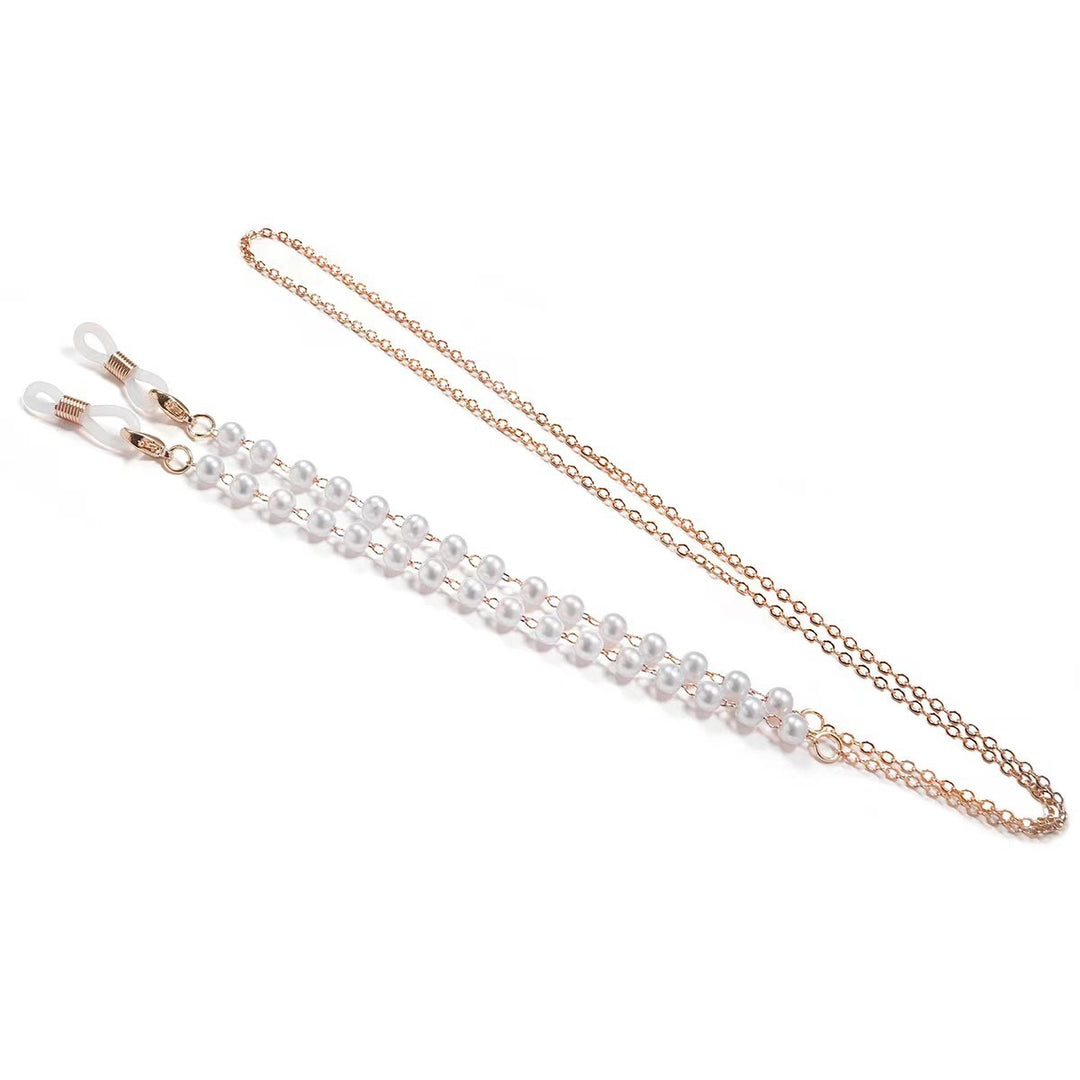 Pearl-Embellished Eyewear Retainer Chain Stornfield