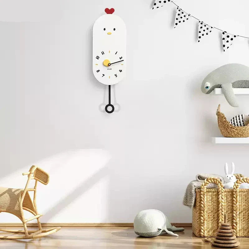 Stornfield | Cute Silent Chicken-Shaped Wall Clock for Kids