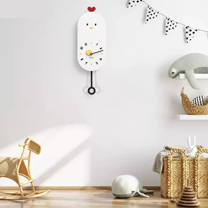 Stornfield | Cute Silent Chicken-Shaped Wall Clock for Kids