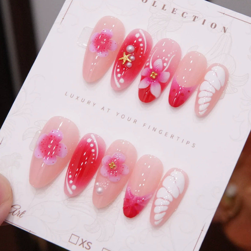 Elegant Floral Acrylic Nail Set