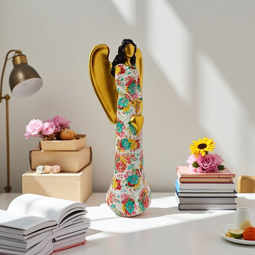 Engel Statue with Flower Pattern Stornfield