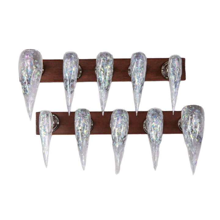 Stiletto Press-On Nail Set with Iridescent Glitter Finish