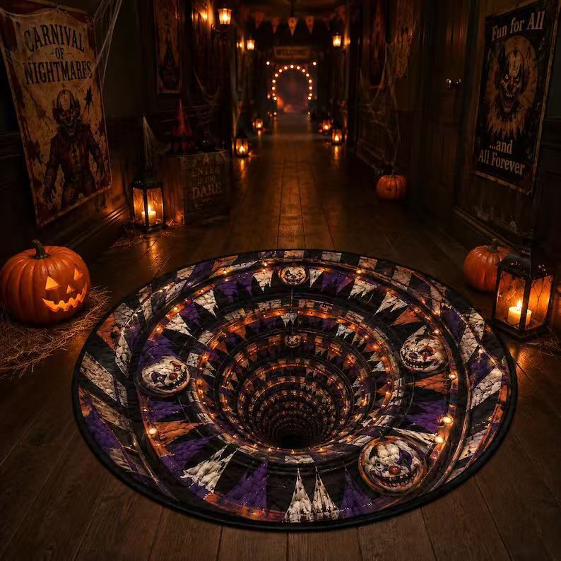 3D Pumpkin Themed Area Rug