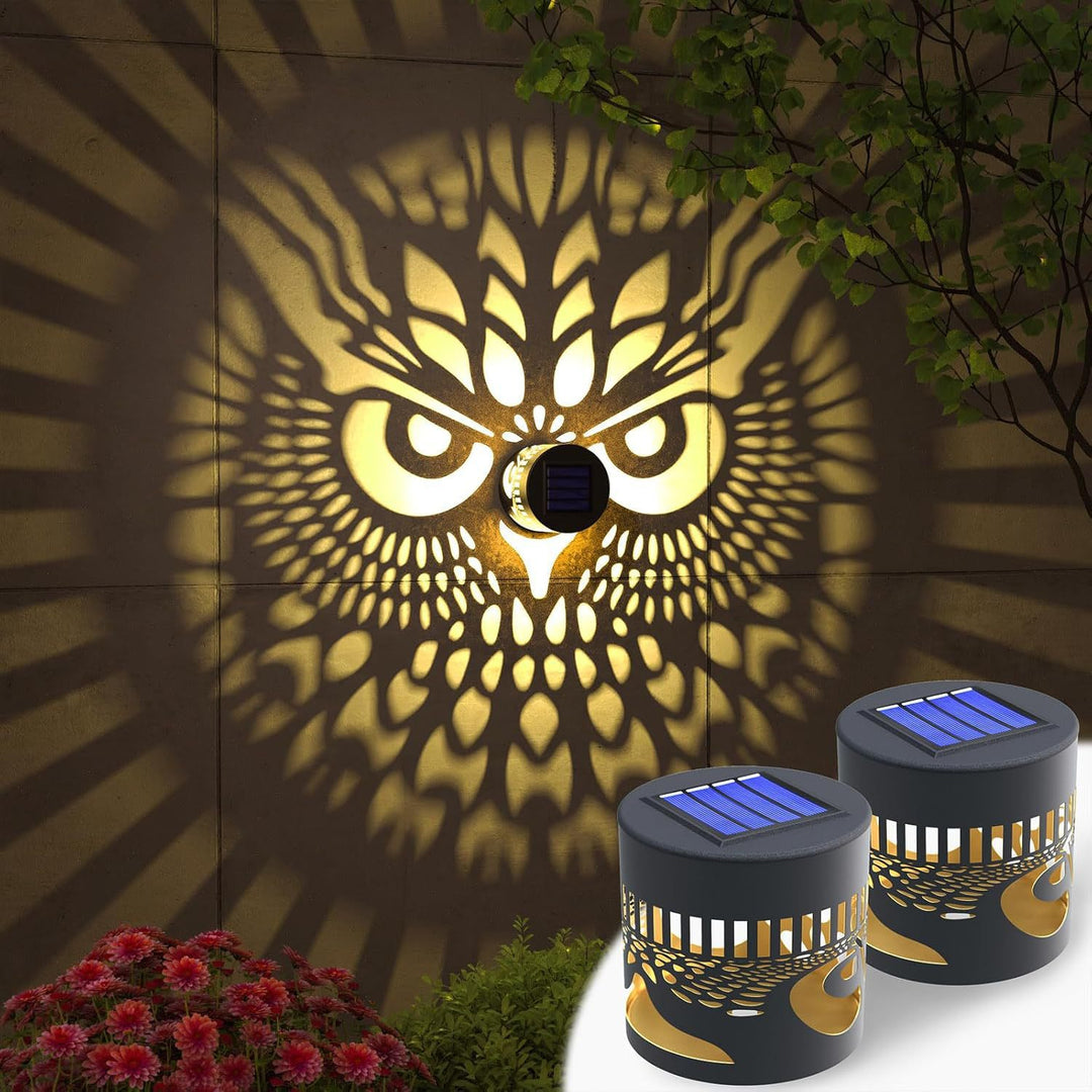 Outdoor Mandala Solar Projection Wall Lights With Patterned Metal Casing And Automatic Dusk-To-Dawn Sensor Stornfield
