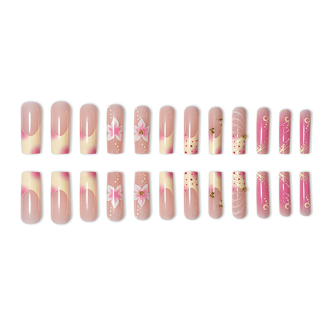 Floral Art Acrylic Nail Extensions Stornfield