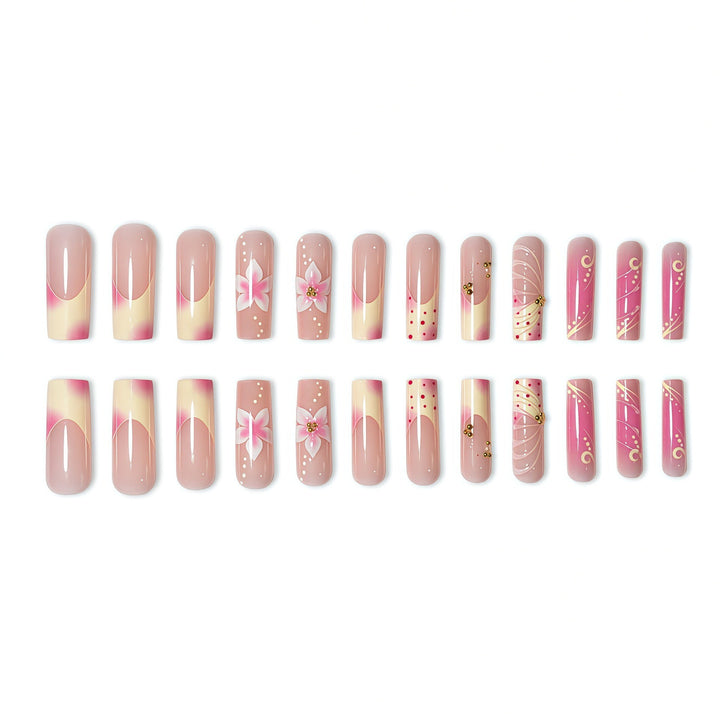 Floral Art Acrylic Nail Extensions Stornfield