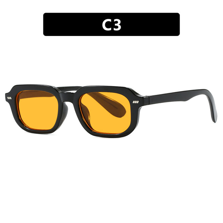 Women’s square sunglasses with high-gloss transparent frame and polarized lenses Stornfield