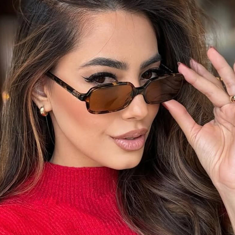Women's fashionable square glasses with elegant plastic frame and gold accents Stornfield