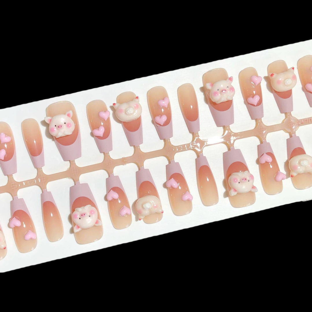 Charming Animal-Themed Press-On Nail Set