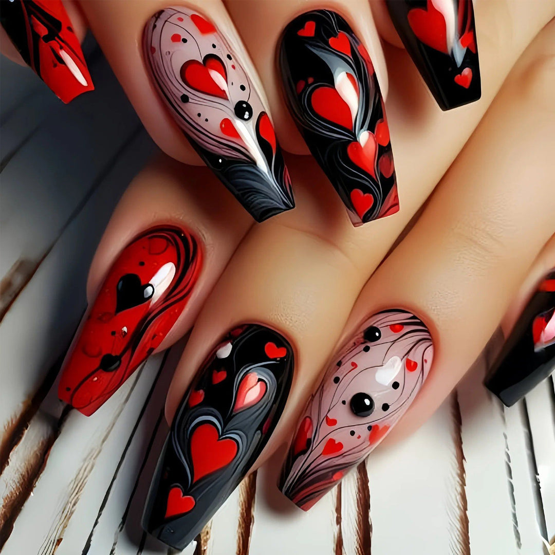 Artistic Heart-Themed Nail Art Set Stornfield