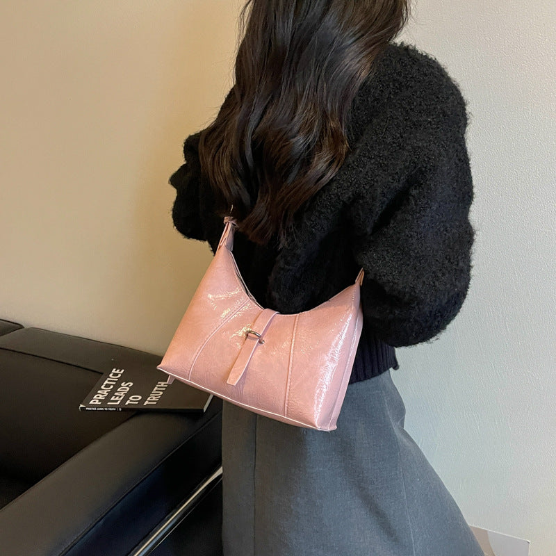 Sleek Patent Leather Hobo Bag