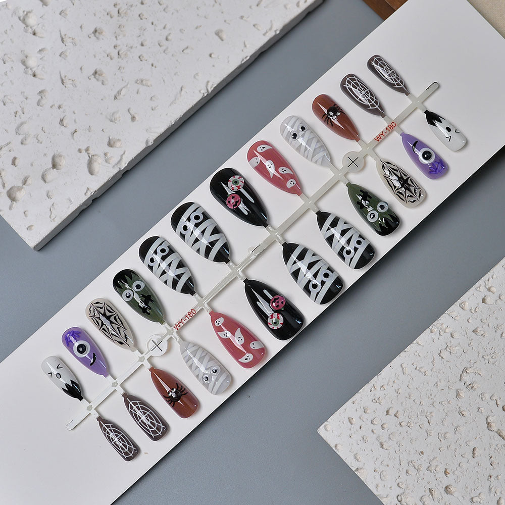 Whimsical Halloween-Themed Press-On Nail Set Stornfield