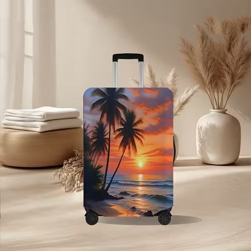 Unisex nan elastic suitcase cover with volcanic lava marble design, stretch protective cover for trolley Stornfield