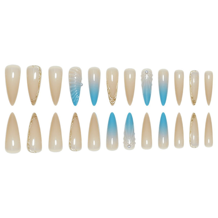 Sculpted Acrylic Press-On Nail Art Extensions Stornfield