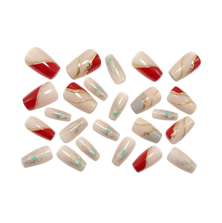 Artificial nails with elegant gold pattern Stornfield