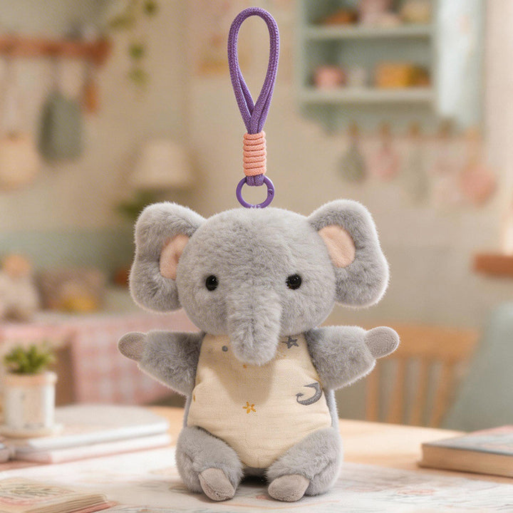 Plush Woodland Puppy Bag Charm with Elastic Loop and Soft Fabric Bodysuit Stornfield