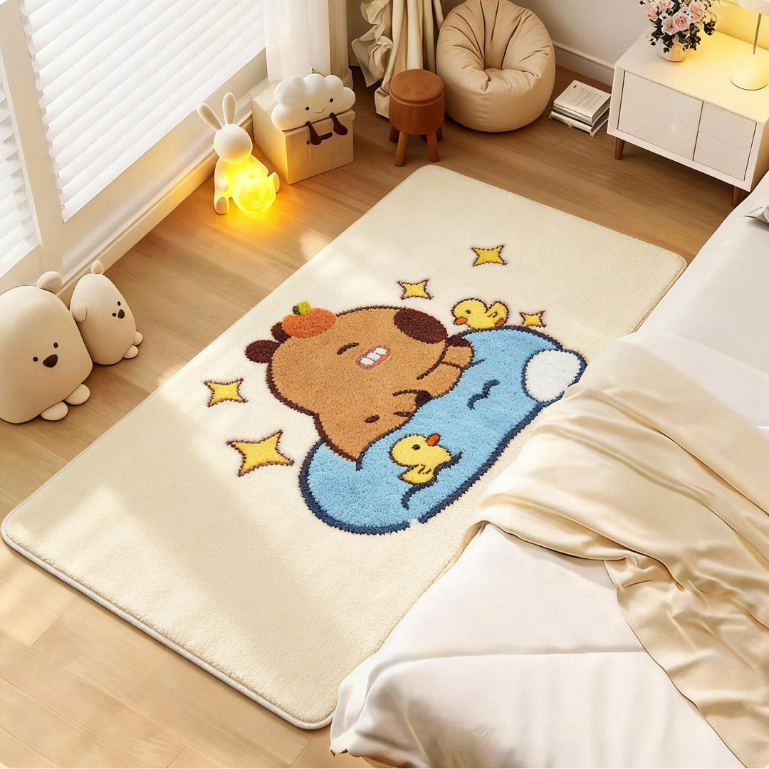 Plush Cartoon Animal-Themed Area Rug