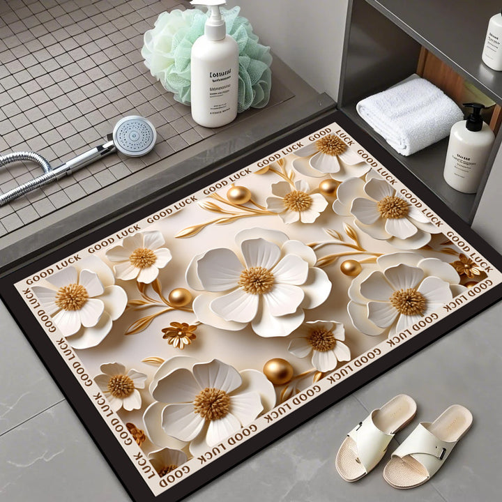 Floral Patterned Comfort Bath Mat Stornfield