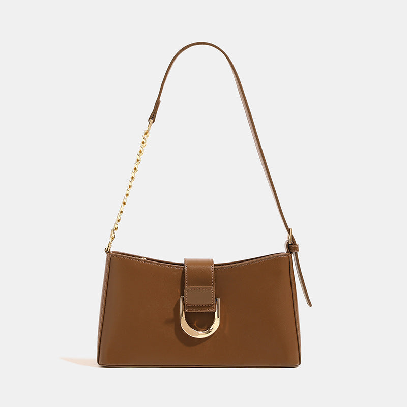 Chic Faux Leather Shoulder Handbag