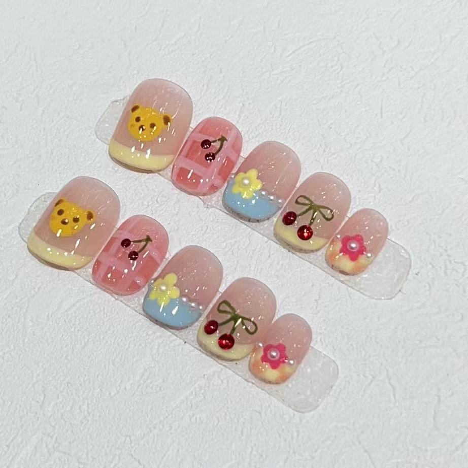 Whimsical Character Design Press-On Nail Set Stornfield
