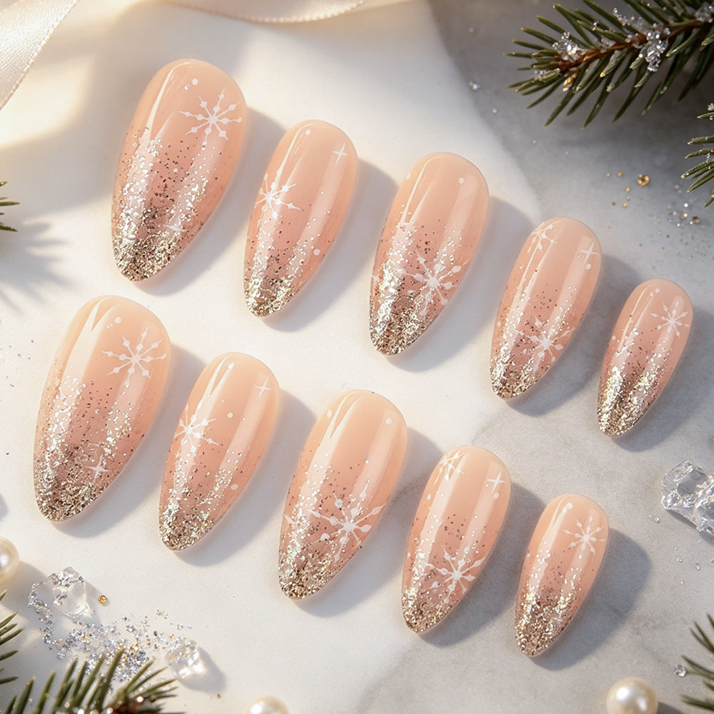 Snowflake Glitter Gel Nail Art Stornfield