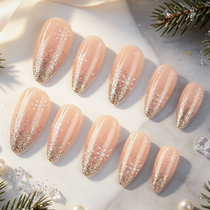 Snowflake Glitter Gel Nail Art Stornfield