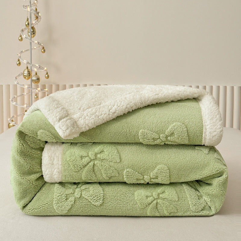Plush Embroidered Throw Blanket