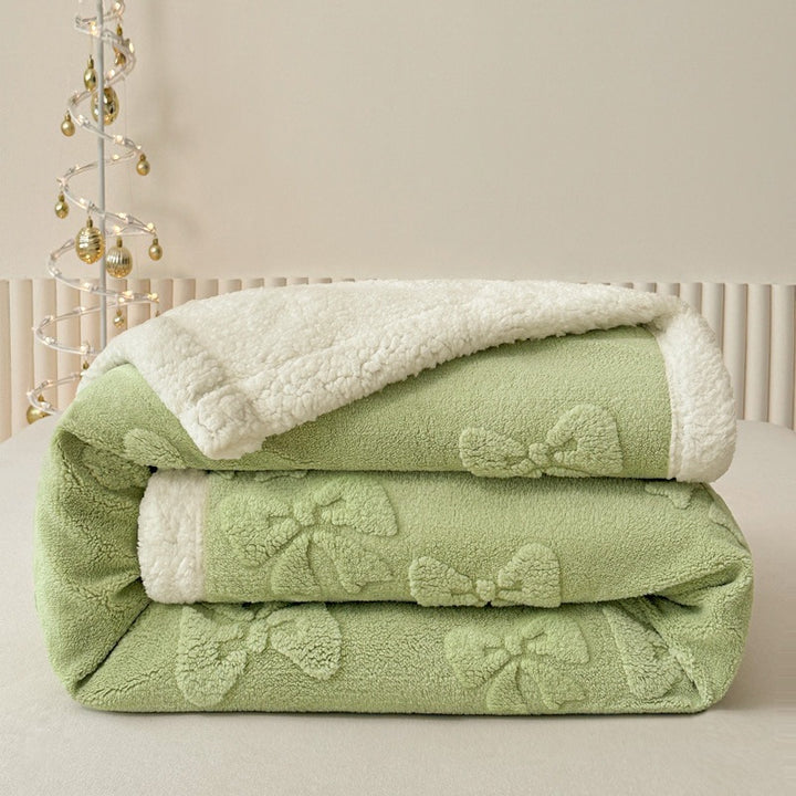 Plush Embroidered Throw Blanket
