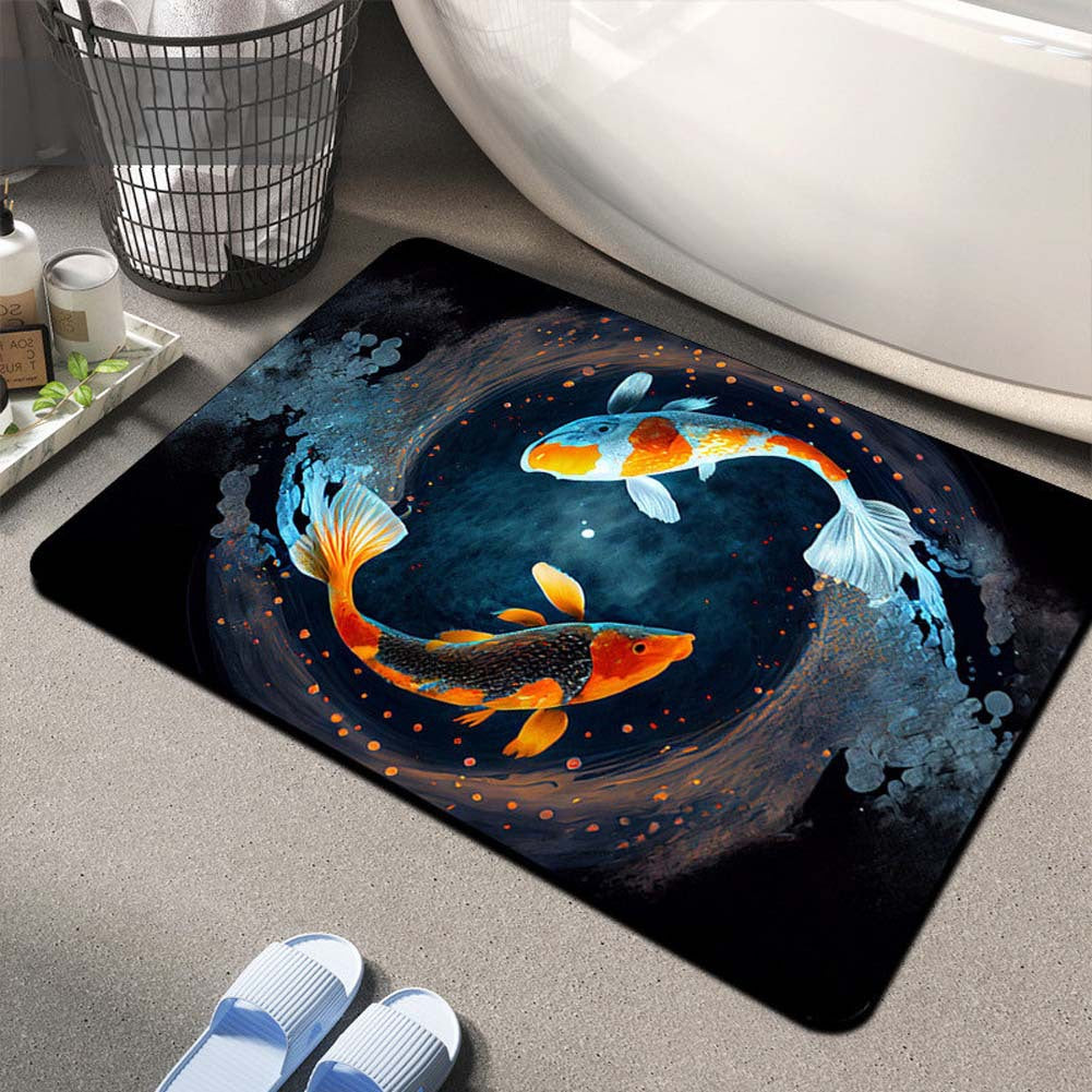 Floral Design Bath Mat