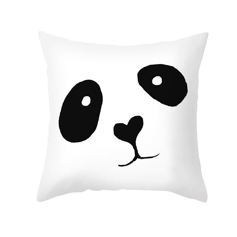 Square Cotton-Linen Decorative Throw Pillow Cover with Oversized HOME Typography Print and Concealed Zipper