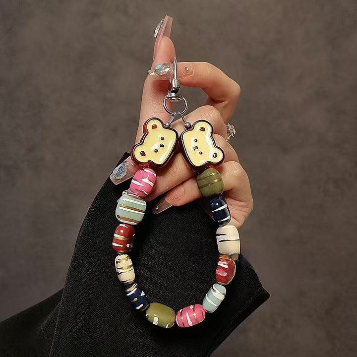 Whimsical Bear-Themed Beaded Keychain Stornfield