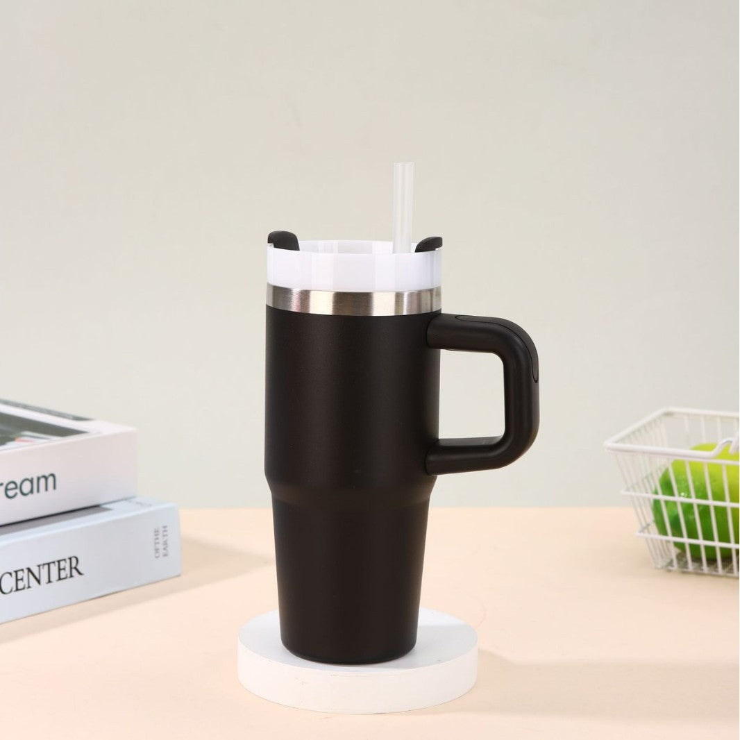 Unisex noble insulated cup with practical straw Stornfield