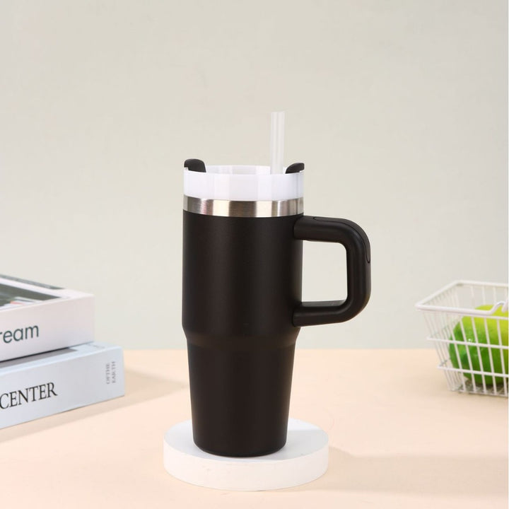 Unisex noble insulated cup with practical straw Stornfield