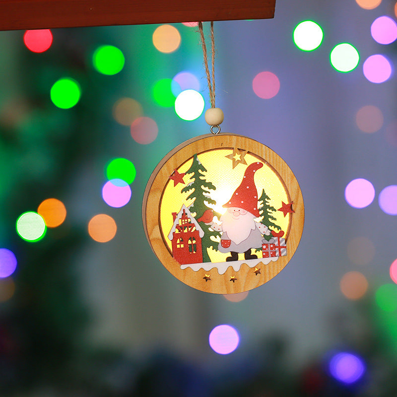 Decorative wooden star with Christmas motif Stornfield