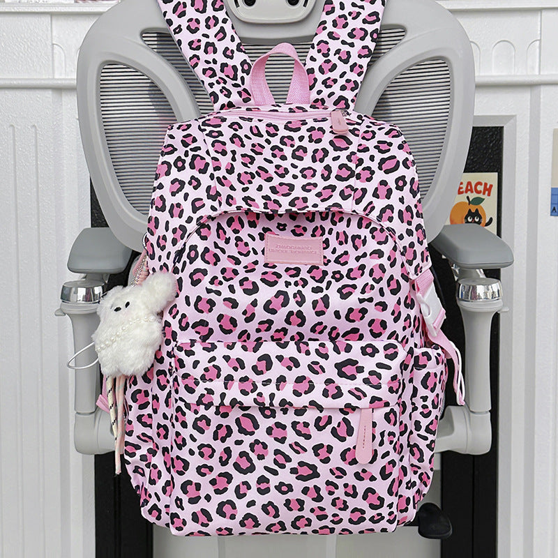 Playful Leopard Print School Backpack Stornfield