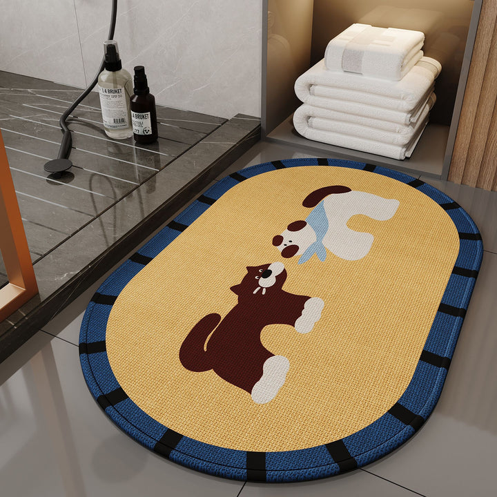 Adorable Dog-Themed Non-Slip Bath Mat