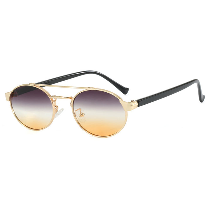 Ladies fashionable sunglasses in stylish round design with golden accents Stornfield
