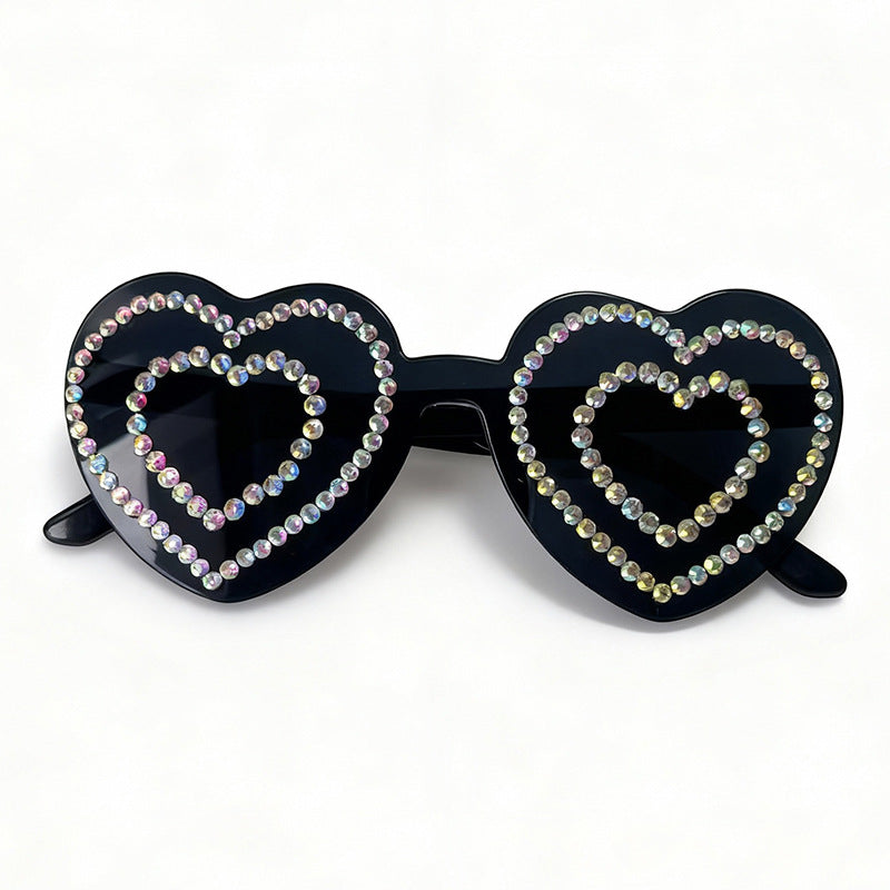 Rhinestone-Embellished Heart-Shaped Sunglasses Stornfield 1787141238