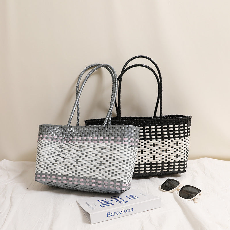 Braided tote bag with modern accents Stornfield