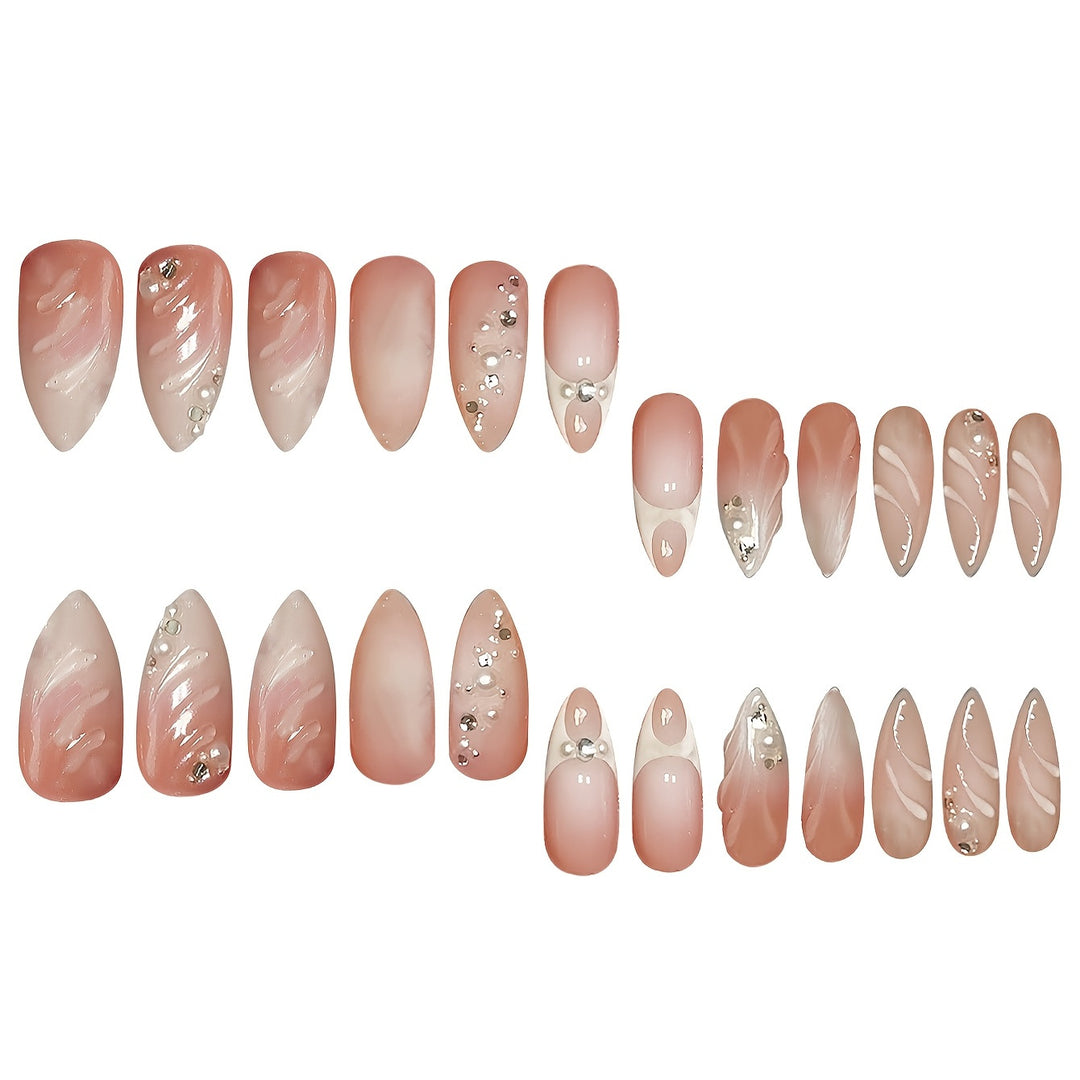 Premium Rhinestone-Embellished Stiletto Press-On Nails Stornfield